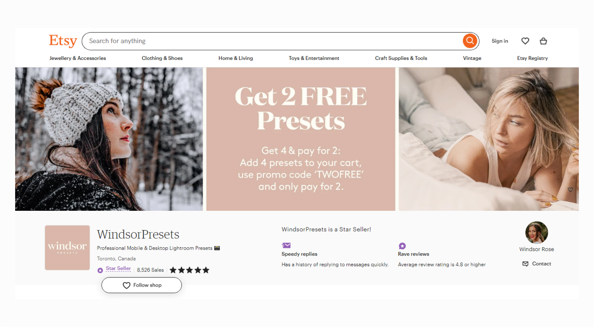 Etsy Seller Interview with Windsor of WindsorPresets